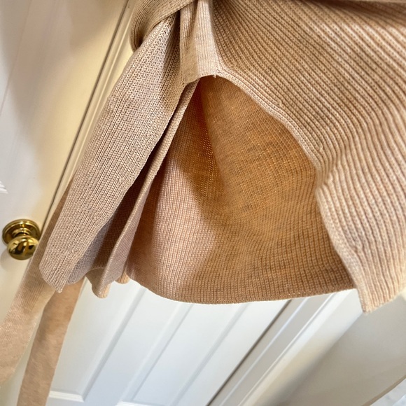 J.Crew 365 Beige Open-Front Knit Belted Cardigan Sweater Blazer‎ Women XXXL 3XL - Picture 9 of 10